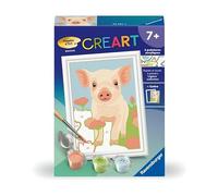 Ravensburger - CreArt Kids 8x12 cm - Número artístico - Cerdo - Kit de Pintura por números - A Partir de 7 años - 25901
