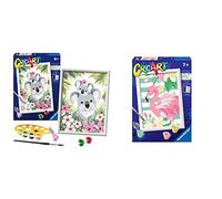 Ravensburger, CreArt, Koalas Adorables, Kit de Pintura, Pintar por Números, Juego Creativo para Niños y Niñas, 2 Pinceles y 1 Marco & CreArt Flamingo, Kit de Pintura, Pintar por Números