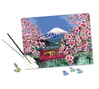 Ravensburger - CreArt La floracìon de los cerezos, Kit para Pintar por Números, Contiene una Tabla Preimpresa 40x30 cm, Pincel, Colores y Accesorios, Juego Creativo Relajante para Adultos 14+ Años