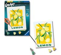 Ravensburger - Creart Adultos Serie Trend D: Lemon Poster | Pintar Por Numeros Adultos | Kit Manualidades Adulto | Colorear Por Numeros Adulto Que Incluye Pintura Y Lienzo 18x24cm