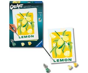 Ravensburger - CreArt Limón, Kit pintar por números adultos | Kit con lámina 18x24 cm, colores, pincel y marco incluidos; incluye todo lo necesario para pintar para adultos.
