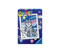 Ravensburger - CreArt Serie E, Lobos a la luz de la Luna, Pintura por Numeros, Kit de Pintura para Niños, Juego Educativo para Niños de 9+ Años, 18x13 cm