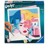 Ravensburger - Creart: Mujer soñadora, Pintar por Numeros Adultos, Kit Pintura 20 x 20 cm, Manualidades Adultos, Todo Incluido
