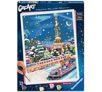 Ravensburger - Creart: Navidad en París, Pintar por Numeros Adultos, Kit Pintura 40 x 30 cm, Manualidades Adultos, Todo Incluido