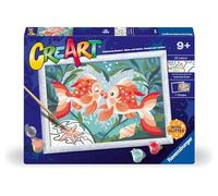 Ravensburger - Creart D: Peces Enamorados | Pintar por Numeros Niños | Kit Manualidades Niños 9 años | Kit Pintura Niños Completo | Regalo Niña 9 Años | Incluye Marco 24x18cm