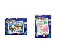 Ravensburger CreArt Perros Retriever, Kit de Pintura, Pintar por Números + CreArt Flamingo, Kit de Pintura, Pintar por Números, Edad Recomendada 7 +