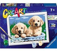 Ravensburger CreArt Perros Retriever, Kit de Pintura, Pintar por Números, Juego Creativo para Niños y Niñas, Edad Recomendada 7+, Multicolor (28931)