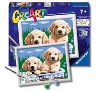 Ravensburger CreArt Perros Retriever, Kit de Pintura, Pintar por Números, Juego Creativo para Niños y Niñas, Edad Recomendada 7+, Multicolor (28931)