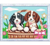 Ravensburger CreArt - Pintando con números 25890 - Perros en cestas - A Partir de 9 años
