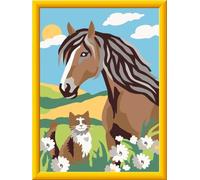 Ravensburger CreArt - Pintura con los números 25886 - Caballo y Gatito - a Partir de 7 años