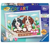Ravensburger CreArt - Pintura por números para niños - Perros en Cesta