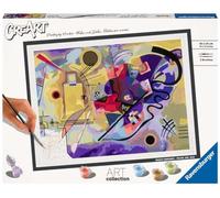 Ravensburger, CreArt Art Collection Kandinsky, Amarillo, Rojo y Azul, Kit para Pintar por Números, Contiene una Tabla Preimpresa 40x30 cm, Pincel, Colores y Accesorios, Juego Relajante para Adultos
