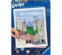 Ravensburger - CreArt Serie C: Ciudad de Ravensburg, Pintar por Numeros Adultos y Niños, Cuadros para Pintar por Numeros, Incluye Completo Kit Pintar y Marco, Para Niños 14+ Años, 24x30cm