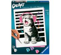 Ravensburger - Creart Serie C Trend: El Gatito Cantante | Pintar Por Numeros Adultos Y Niños | Cuadros Para Pintar Por Numeros | Manualidades Adultos Y Niños De 14 Años O Más 24x30cm