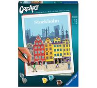 Ravensburger - CreArt Estocolmo en Colores, Kit para Pintar por Números, Contiene una Tabla Preimpresa 24x30 cm, Pincel, Colores y Accesorios, Juego Creativo Relajante para Adultos 14+ Años
