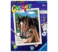 Ravensburger - CreArt Serie D: Caballos en Los Pastos, Pintar por Numeros Niños, Cuadros para Pintar por Numeros Niños, Incluye Completo Kit Pintar y Marco, para Niños de 7+ Años, 24x18 cm