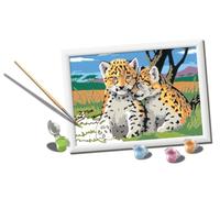 Ravensburger – Kit de pintura por números CreArt Serie D, Cachorros de Leopardo, 24x18 cm, 9+ años