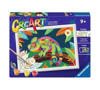 Ravensburger - CreArt Serie D - Camaleón Colorido | Pintar Por Numeros | Kit Pintura | Medidas De 25 x 18,30 | Juegos Niños 9 Años | Ideas Regalo | Regalo Niño 9 Años