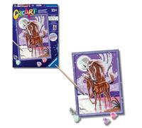 Ravensburger - CreArt Serie D Classic: Yegua y Potro Glitter, Kit para Pintar por Números, Contiene una Tabla Preimpresa, un Pincel, Colores y Accesorios, Juego Creativo para Niños y Niñas 9+ Años