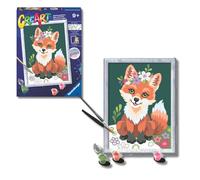Ravensburger - Creart D: Zorro con Purpurina | Pintar por Numeros Niños | Kit Manualidades Niños 9 Años | Kit Pintura Niños Completo | Regalo Niña 9 Años | Incluye Marco 24x18cm