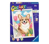 Ravensburger - CreArt Serie D - Corgi | Pintar Por Numeros | Kit Pintura | Medidas De 25 x 18,30 | Juegos Niños 9 Años | Ideas Regalo | Regalo Niño 9 Años