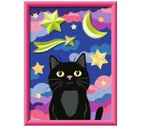 Ravensburger - CreArt Serie D - Gato con Yeso 3D | Pintar Por Numeros | Kit Pintura | Medidas De 25 x 18,30 | Juegos Niños 9 Años | Ideas Regalo | Regalo Niño 9 Años