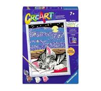 Ravensburger - CreArt Serie D - Gato Soñador | Pintar Por Numeros | Kit Pintura | Medidas De 25 X 18,30 | Juegos Niños 7 Años | Ideas Regalo | Regalo Niño 7 Años
