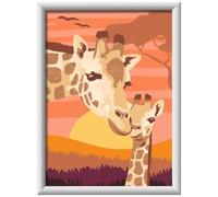 Ravensburger - CreArt Serie D - Jirafas al Atardecer | Pintar Por Numeros | Kit Pintura | Medidas De 25 x 18,30 | Juegos Niños 9 Años | Ideas Regalo | Regalo Niño 9 Años