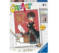 Ravensburger - CreArt Harry Potter Hogwarts, Kit Pintar números +9 años | Kit completo con lámina 25x18,3 cm, colores, pincel y marco incluidos; incluye todo lo necesario para pintar desde 9 años.