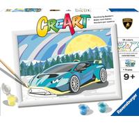 Ravensburger - CreArt Serie D: Lamborghini, Pintar por Numeros Niños, Cuadros para Pintar por Numeros Niños, Incluye Completo Kit Pintar y Marco, para Niños de 7+ Años, 24x18 cm