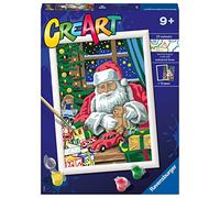 Ravensburger - CreArt Serie D: Papà Noel, Kit para Pintar por Números, Contiene una Tabla Preimpresa, un Pincel, Colores y Accesorios, Juego Creativo para Niños y Niñas 9+ Años