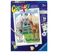 Ravensburger - CreArt Serie D: Pareja de Caballos, Pintar por Numeros Niños, Cuadros para Pintar por Numeros Niños, Incluye Completo Kit Pintar y Marco, para Niños de 7+ Años, 24x18 cm