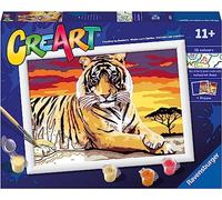 Ravensburger - CreArt Serie D, Tigre, Pintura por Numeros, Kit de Pintura para Niños, Juego Educativo para Niños de 11+ Años, 26x20 cm