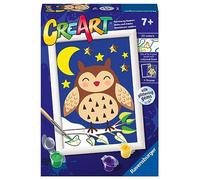 Ravensburger - CreArt Serie E: Búho, Pintar por Numeros Niños, Cuadros para Pintar por Numeros Niños, Incluye Completo Kit Pintar y Marco, para Niños de 7+ Años, 18x13 cm