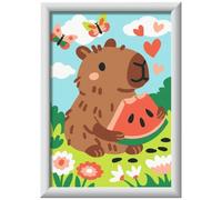 Ravensburger - CreArt Serie E - Capibara Glotón | Pintar Por Numeros | Kit Pintura | Medidas De 13,20 X 9,50 | Juegos Niños 7 Años | Ideas Regalo | Regalo Niño 7 Años