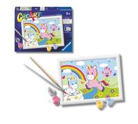 Ravensburger - Creart E: Unicornios Arcoiris | Pintar por Numeros Niños | Kit Manualidades Niños | Kit Pintura Niños Completo | Manualidades Niña 7 años | Incluye Marco 18x13cm