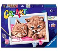 Ravensburger - CreArt Serie E, Gatitos Amigos, Pintura por Numeros, Kit de Pintura para Niños, Juego Educativo para Niños de 7+ Años, 18x13 cm