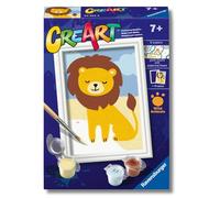 Ravensburger - Creart F: León | Pintar por Numeros Niños | Kit Manualidades Niños | Incluye Kit Pintura Niños Completo | Regalo Niña 7 Años | Lienzos para Pintar Niños