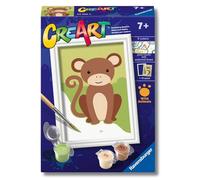 Ravensburger - Creart F: Mono | Pintar por Numeros Niños | Kit Manualidades Niños | Incluye Kit Pintura Niños Completo | Regalo Niña 7 Años | Lienzos para Pintar Niños