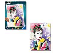 Ravensburger - CreArt Adultos Serie Premium B: Audrey Hepburn, Pintar por Numeros Adultos, Regalo Dia de la Madre, Regalos Originales para Mujer, Incluye Pinturas y Lienzo
