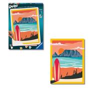Ravensburger - CreArt Serie Premium B: Atardecer en la Playa, Pintar por Numeros Adultos y Niños, Cuadros para Pintar por Numeros, Incluye Completo Kit Pintar y Marco, Para Niños 14+ Años, 30x40cm