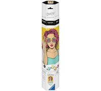 Ravensburger - CreArt Serie Premium Canvas ART - WOW Mujer Pop Art | Pintar Por Numeros | Kit Pintura | Medidas De 30 X 40 | Juegos Niños 12 Años | Ideas Regalo | Regalo Niño 12 Años