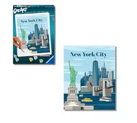 Ravensburger - CreArt Serie Trend C: Nueva York, Pintar por Numeros Adultos y Niños +12 años, Cuadros para Pintar por Numeros, Kit Manualidades Adultos, Incluye Kit Pintura con Pinceles, 24x30cm