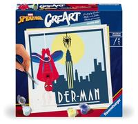 Ravensburger - CreArt Serie Trend: Marvel Spiderman, Pintar por Numeros Adultos y Niños, Cuadros para Pintar por Numeros, Incluye Completo Kit Pintar y Marco, Para Niños 14+ Años, 20x20cm