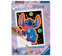 Ravensburger - Creart: Stitch: Perdido en el Espacio, Pintar por Numeros Adultos, Kit Pintura 18 x 24 cm, Manualidades Adultos, Todo Incluido