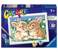Ravensburger – Kit de pintura por números CreArt Serie E Bonitos Conejitos, para niños 7+ 18x13 cm