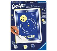 Ravensburger, CreArt Trend D Zodiac: Cancer, Horóscopo, Kit para Pintar por Números Adultos, con Tabla Preimpresa, Pincel, Colores y Accesorios, Juego Creativo para Adultos y Niños 14+ Años