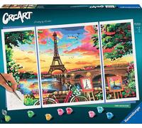 Ravensburger - CreArt Tríptico Reflejos De París, Pintar Adulto