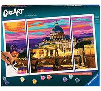 Ravensburger - CreArt Tríptico, Roma, Kit para Pintar por Números, Contiene 3 Tablas Preimpresas, Pincel, Colores y Accesorios, Juego Creativo Relajante para Adultos 14+ Años