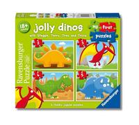 Ravensburger - Dinosaurios, Puzzle niños 18 Meses, 4 Puzzles de 2 a 5 Piezas